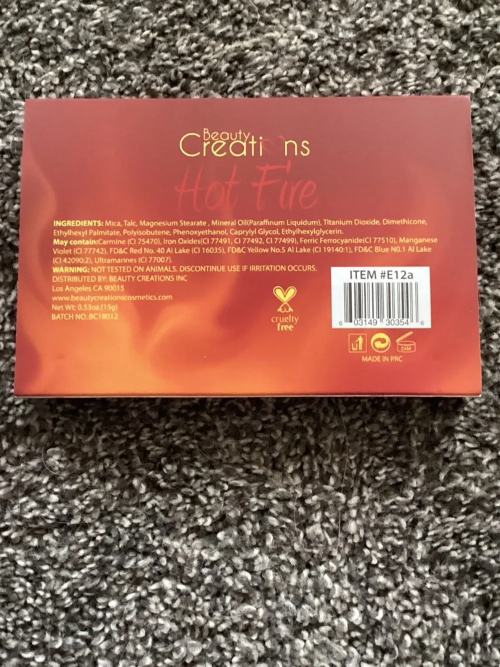 Beauty Creations Hot Fire Eyeshadow Palette - Red & Orange Ombre